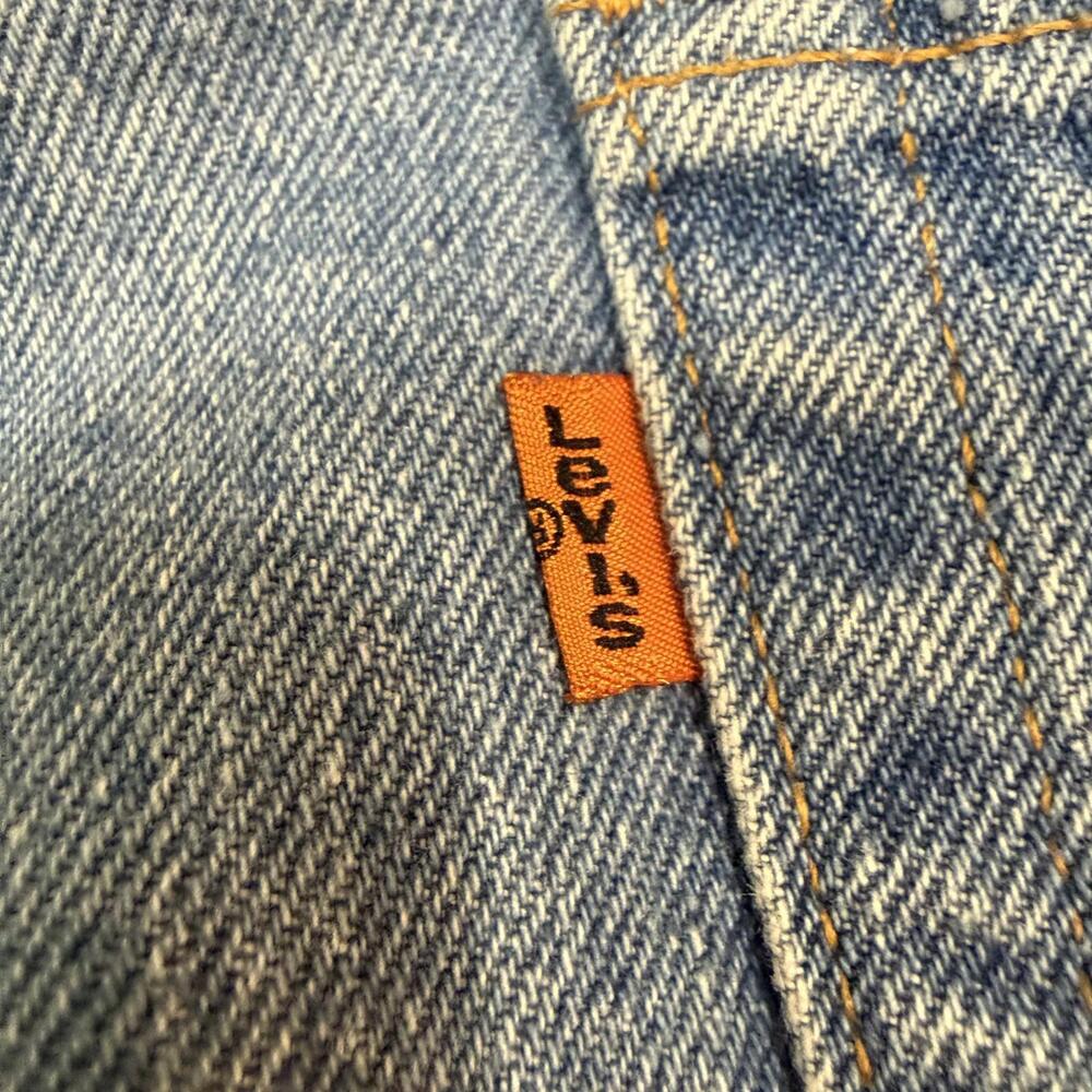Vintage Levis 506 Jeans Mens 42x34 Blue 90s Orange Tab Faded Washed Out Straight - Picture 6 of 9